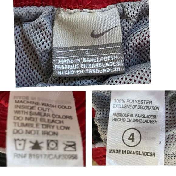 Vintage Nike Boys’ Sz 4 Red/Black Hooded Windbreaker Track Suit - Picture 15 of 17